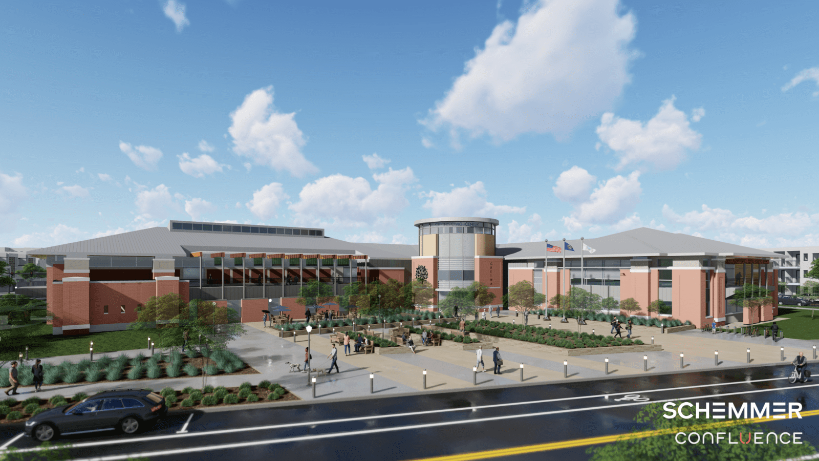 Conceptual Design of Gretna Public Library and New City Hall Featured in Omaha World Herald