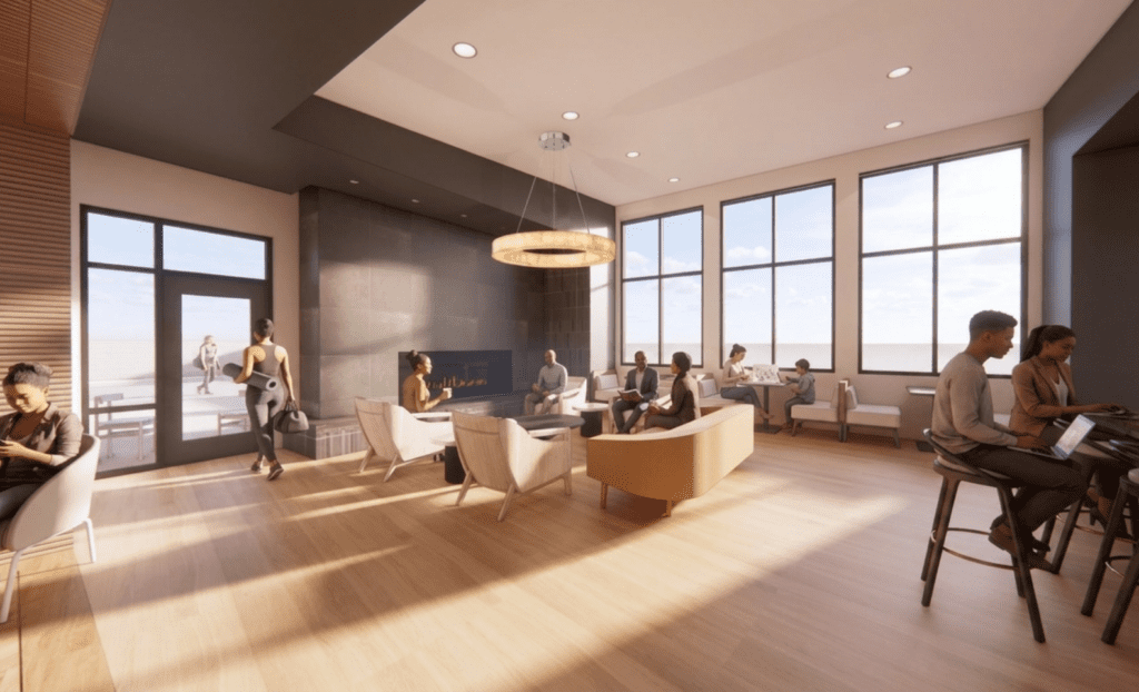 Example of integrated interior design: A multi-functional, sunlit lounge.